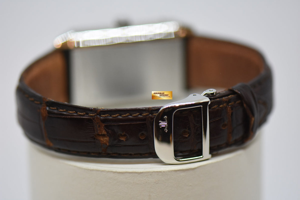 [SOLD] JLC REVERSO GRANDE TAILLE STEEL MONOFACE IN LEATHER STRAP QUARTZ 270.8.08 (MINT)