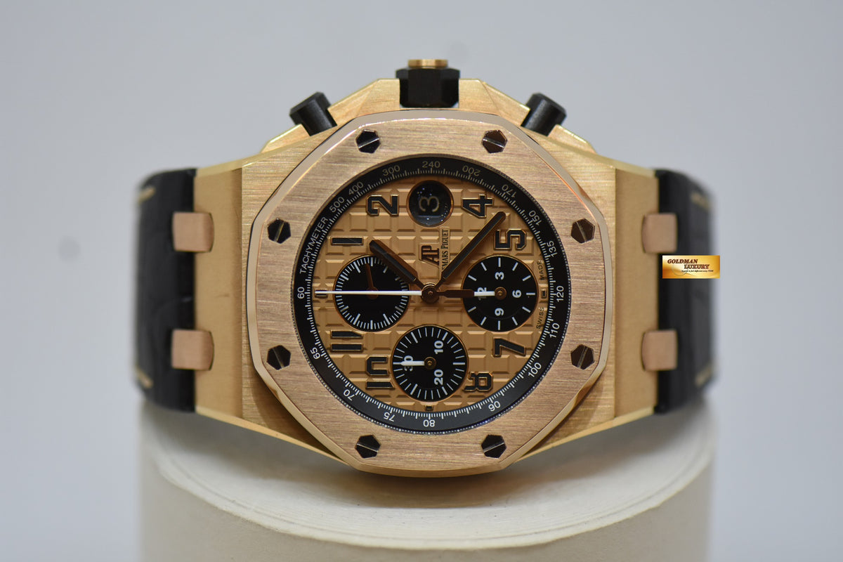 [SOLD] AUDEMARS PIGUET ROYAL OAK OFFSHORE 42mm ROSE GOLD IN LEATHER STRAP CHRONOGRAPH AUTOMATIC 26470OR (MINT)