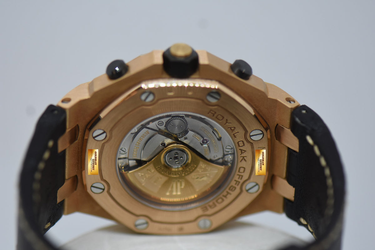 [SOLD] AUDEMARS PIGUET ROYAL OAK OFFSHORE 42mm ROSE GOLD IN LEATHER STRAP CHRONOGRAPH AUTOMATIC 26470OR (MINT)