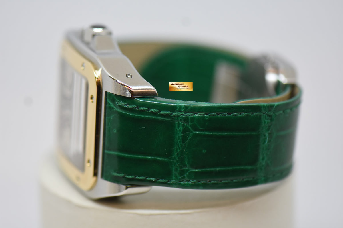 [SOLD] CARTIER SANTOS 100 XL GOLD / STEEL IN LEATHER STRAP AUTOMATIC 2656 (MINT)