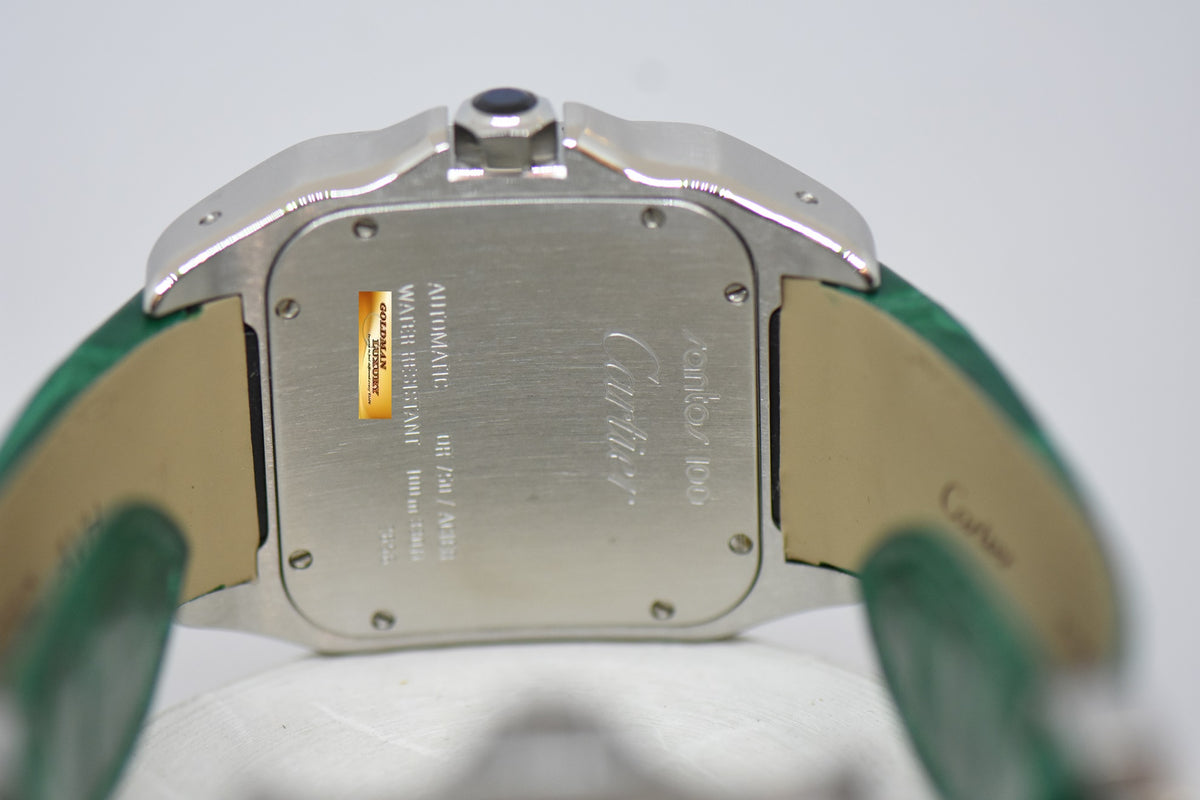 [SOLD] CARTIER SANTOS 100 XL GOLD / STEEL IN LEATHER STRAP AUTOMATIC 2656 (MINT)