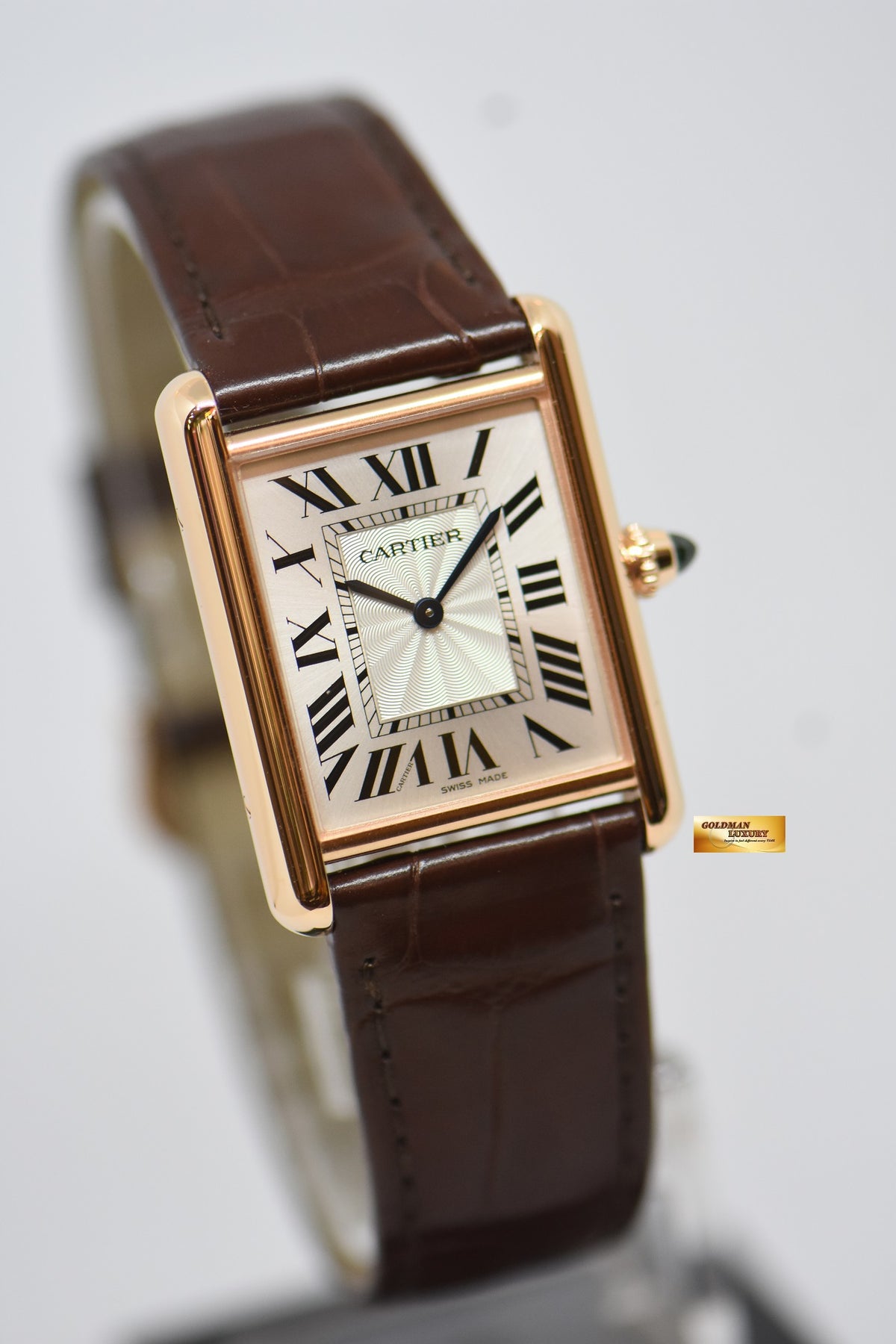 [SOLD] CARTIER TANK LOUIS CARTIER ROSE GOLD IN LEATHER LARGE MODEL MANUAL WINDING WGTA0011 (LNIB)