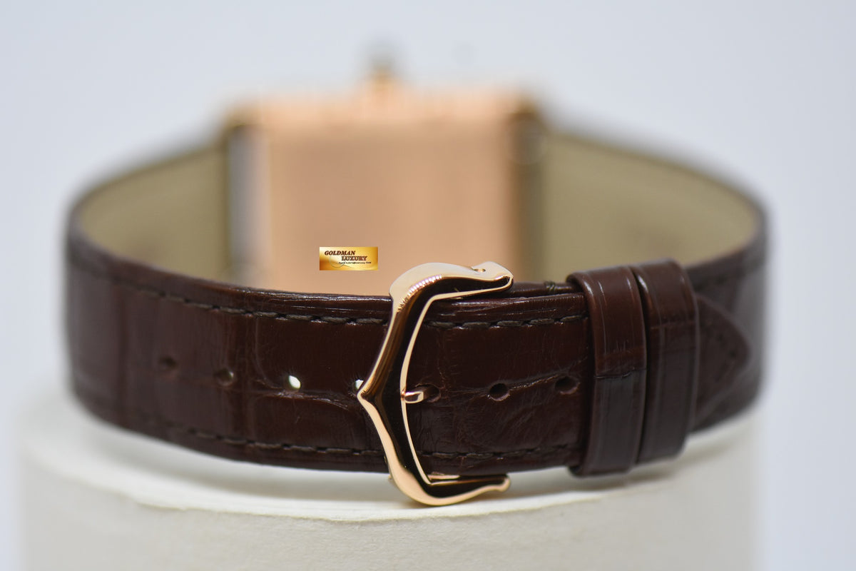 [SOLD] CARTIER TANK LOUIS CARTIER ROSE GOLD IN LEATHER LARGE MODEL MANUAL WINDING WGTA0011 (LNIB)