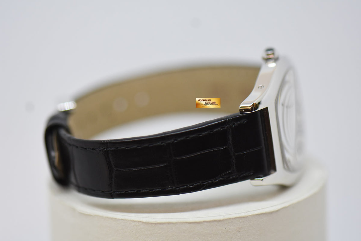 [SOLD] CARTIER TORTUE MEDIUM LADIES WHITE GOLD IN LEATHER STRAP MANUAL WINDING W1556363 (MINT)