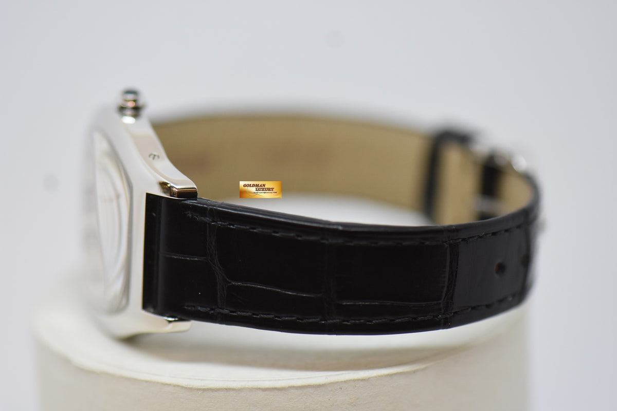 [SOLD] CARTIER TORTUE MEDIUM LADIES WHITE GOLD IN LEATHER STRAP MANUAL WINDING W1556363 (MINT)