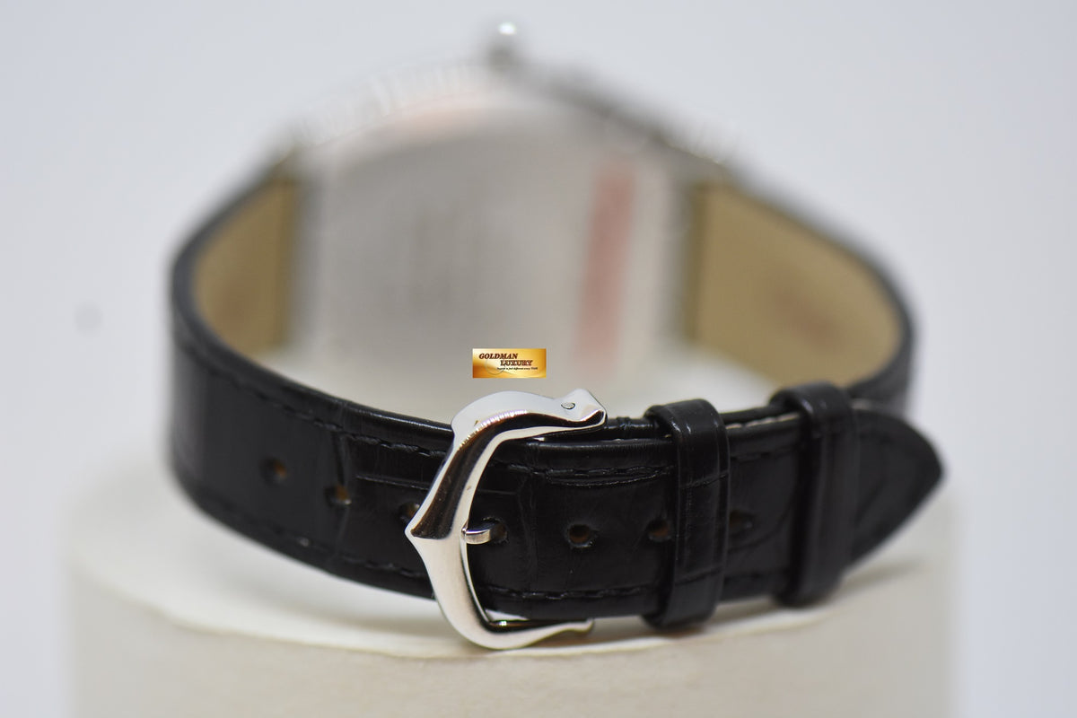 [SOLD] CARTIER TORTUE MEDIUM LADIES WHITE GOLD IN LEATHER STRAP MANUAL WINDING W1556363 (MINT)