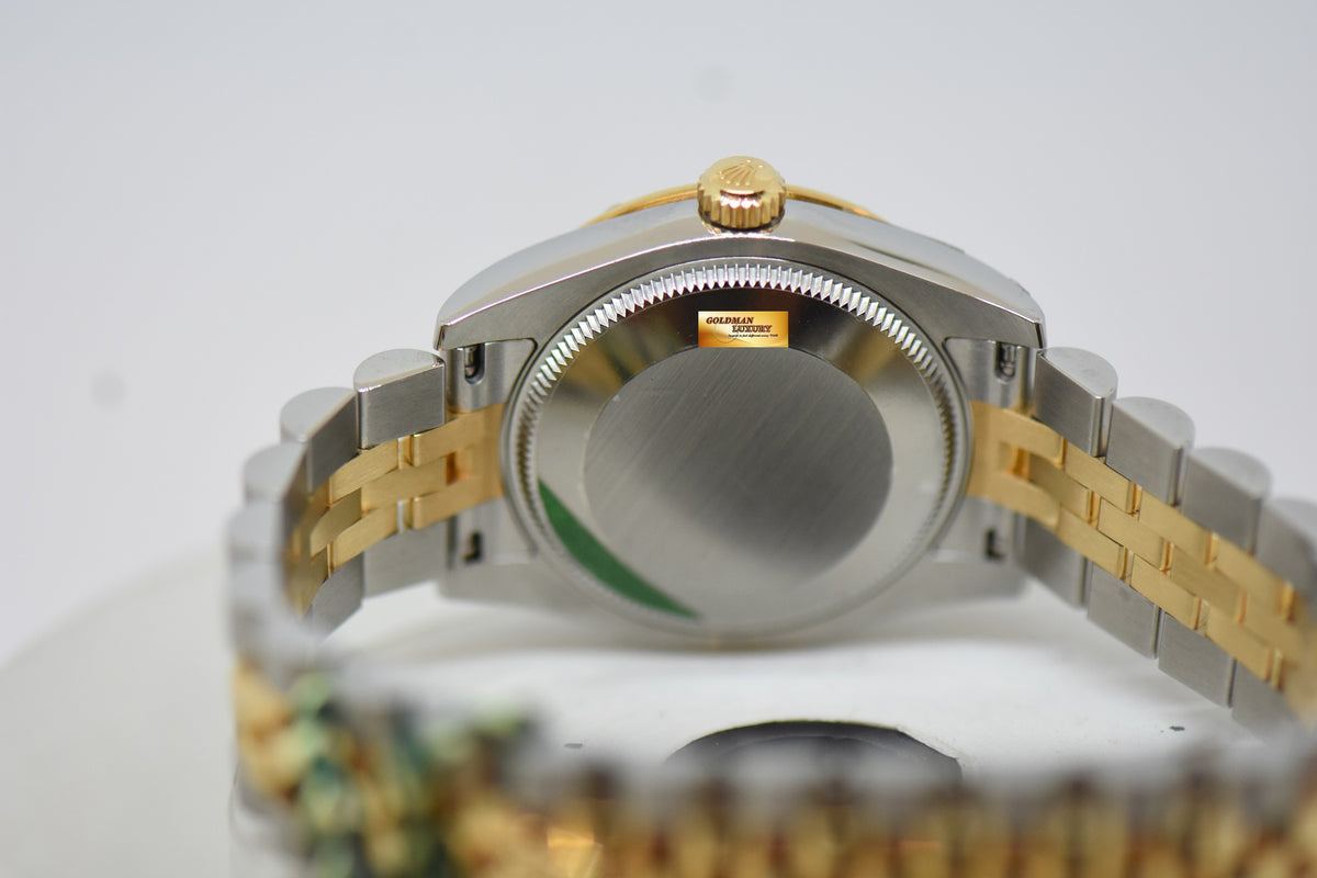[SOLD] ROLEX OYSTER PERPETUAL DATEJUST 31mm GOLD / STEEL IN JUBILEE BRACELET OLIVE GREEN DIAL DIAMOND @ VI ORIGINAL DIAMOND BEZEL AUTOMATIC 178343 (NEW-UNWORN)