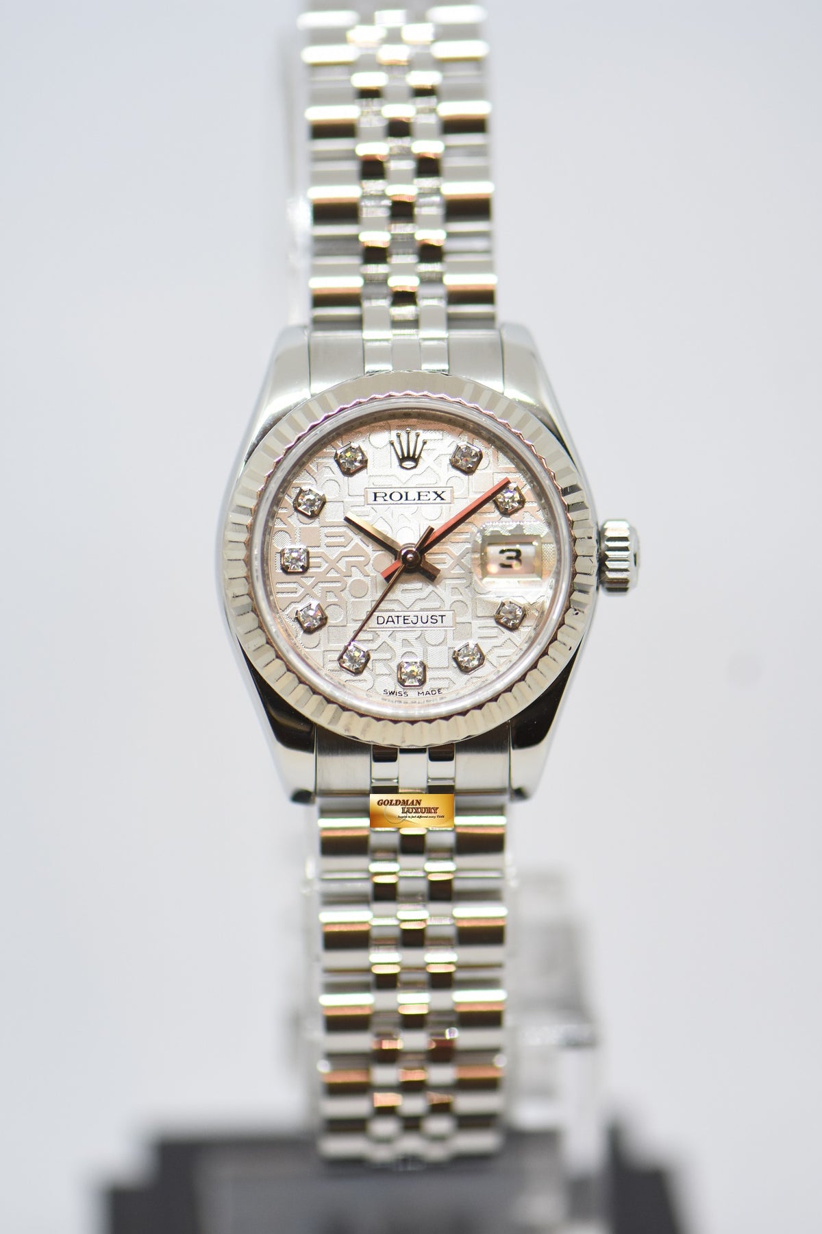 [SOLD] ROLEX OYSTER DATEJUST 26mm STEEL IN JUBILEE BRACELET COMPUTER SILVER DIAMOND DIAL 179174 (MINT)