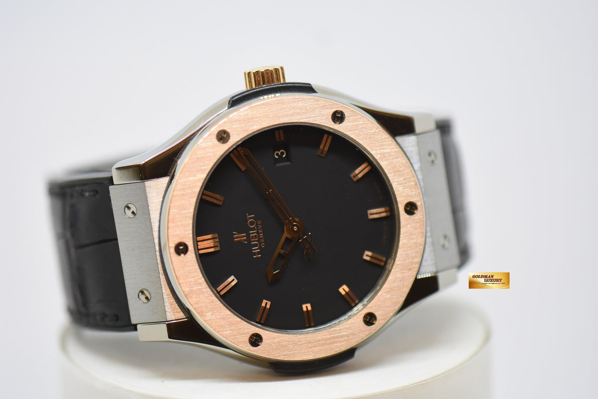[SOLD] HUBLOT CLASSIC FUSION 45mm STEEL / ROSE GOLD AUTOMATIC IN LEATHER STRAP 511.ZP.1180.RX (MINT)