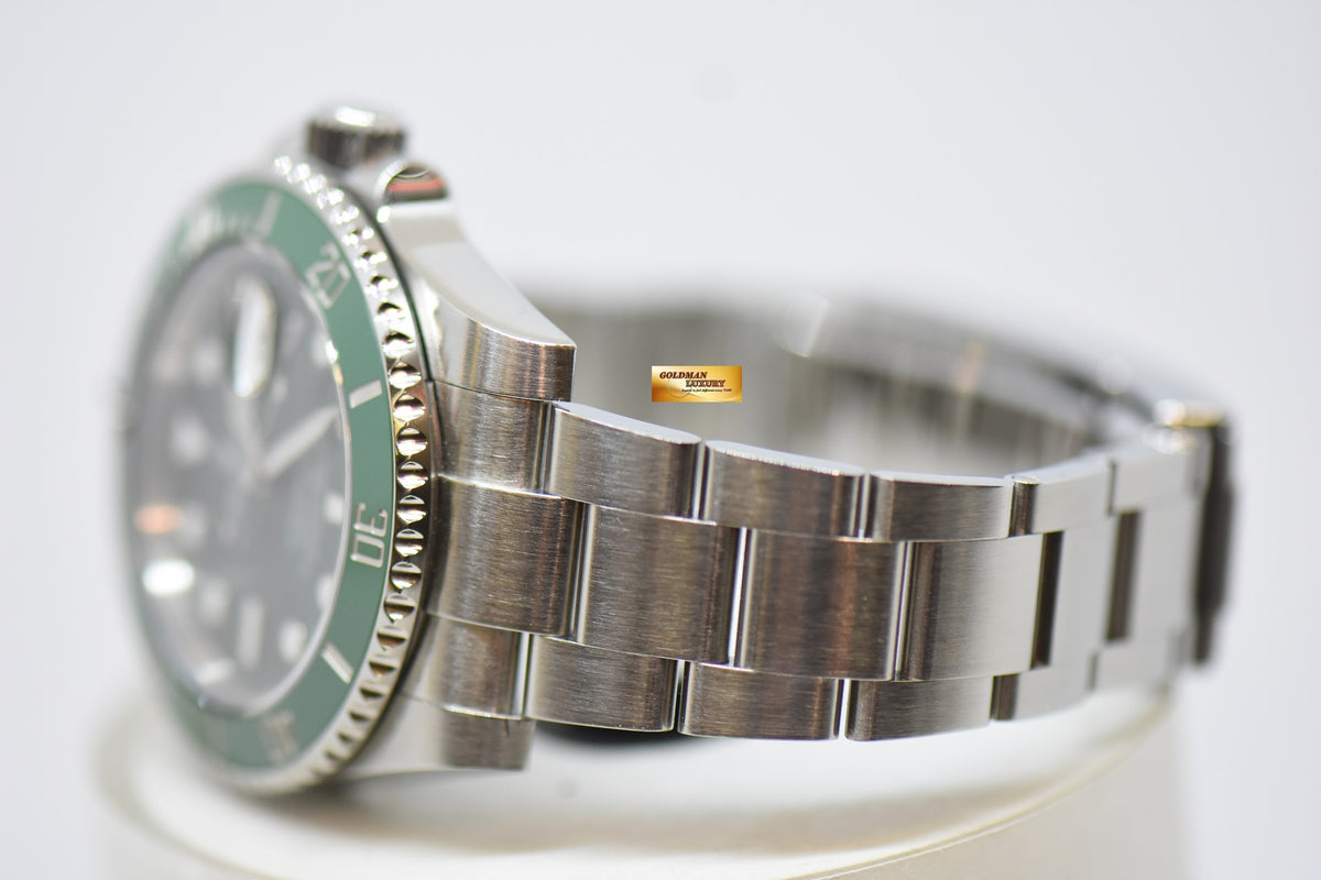 [SOLD] ROLEX OYSTER PERPETUAL SUBMARINER GREEN “HULK” 40mm STEEL IN BRACELET CERAMIC GREEN BEZEL 116610LV (MINT)