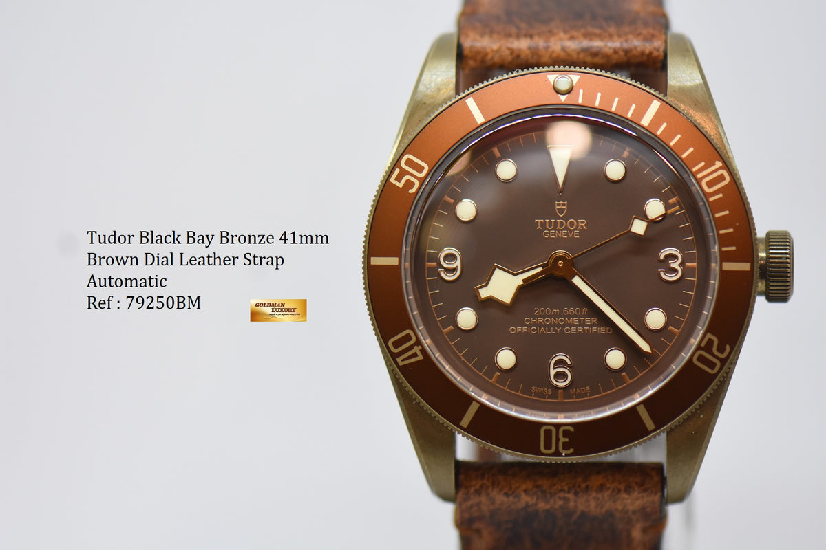 [SOLD] TUDOR BLACK BAY HERITAGE BRONZE 43mm BROWN DIAL IN LEATHER STRAP AUTOMATIC 79250BM (NEAR MINT)