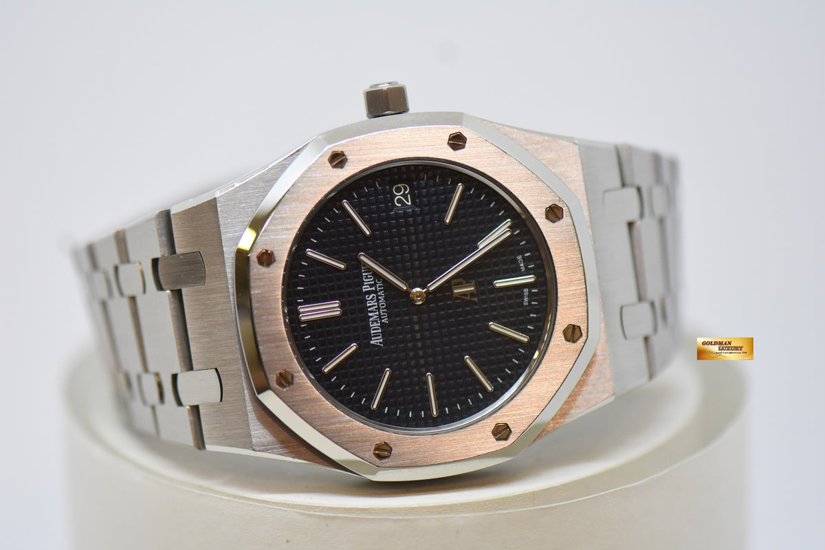 [SOLD] AUDEMARS PIGUET ROYAL OAK ULTRA THIN 39mm STEEL IN BRACELET BLUE DIAL 15202ST AUTOMATIC (UNPOLISHED SET)