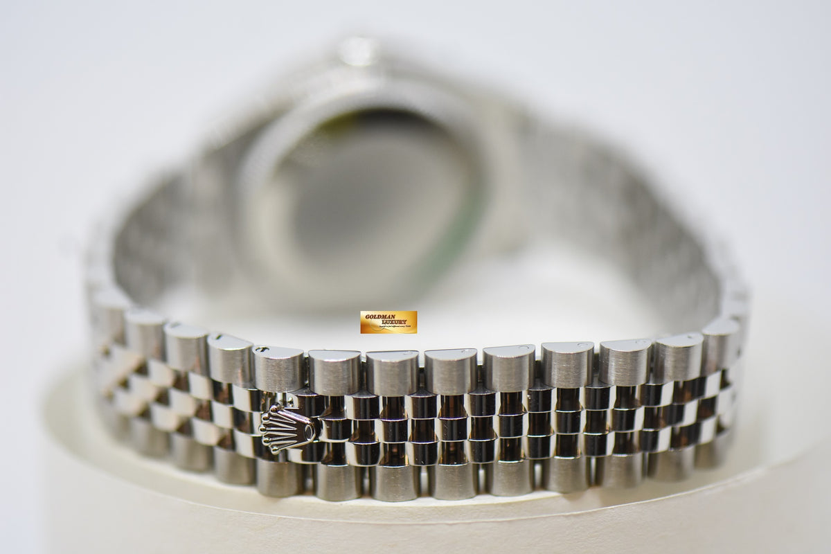 [SOLD] ROLEX OYSTER PERPETUAL DATEJUST 31mm STEEL IN JUBILEE BRACELET MINT GREEN DIAL ORIGINAL DIAMOND BEZEL AUTOMATIC 278344RBR (NEW-UNWORN)