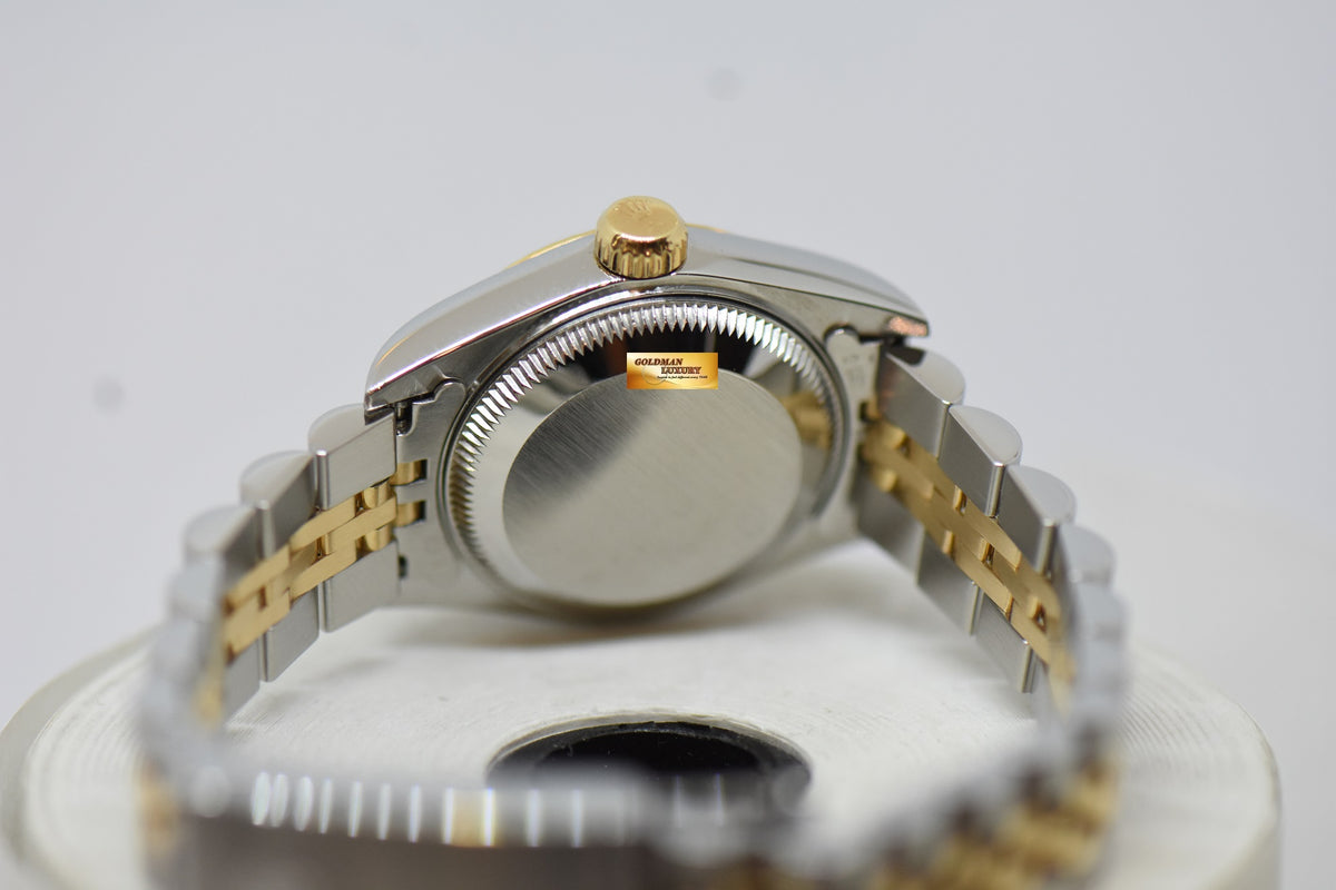 [SOLD] ROLEX OYSTER DATEJUST 26mm HALF-GOLD IN JUBILEE BRACELET BLACK DIAMOND DIAL 69173 (NEAR MINT)