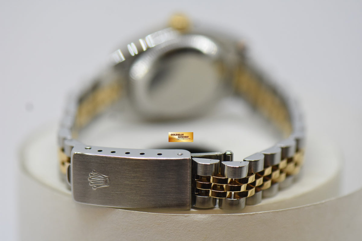 [SOLD] ROLEX OYSTER DATEJUST 26mm HALF-GOLD IN JUBILEE BRACELET BLACK DIAMOND DIAL 69173 (NEAR MINT)