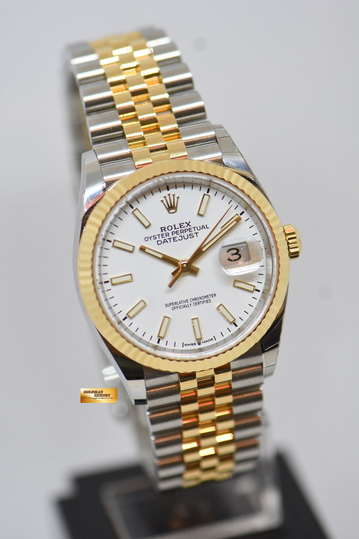 [SOLD] ROLEX OYSTER PERPETUAL DATEJUST 36mm GOLD / STEEL IN JUBILEE BRACELET WHITE DIAL 126233 (NEW-UNWORN)