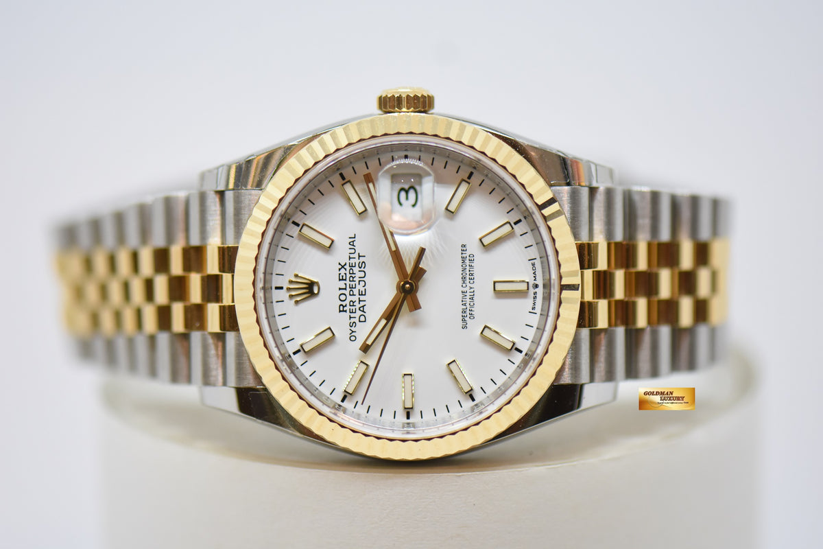 [SOLD] ROLEX OYSTER PERPETUAL DATEJUST 36mm GOLD / STEEL IN JUBILEE BRACELET WHITE DIAL 126233 (NEW-UNWORN)