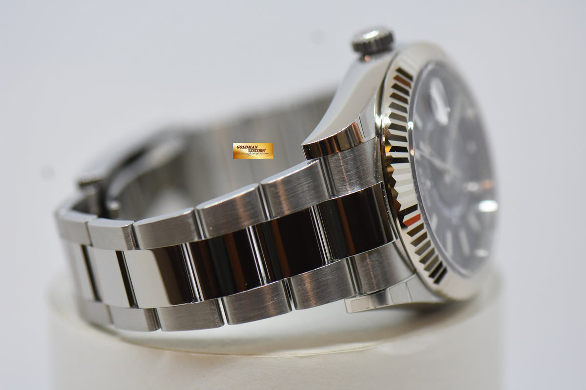 [SOLD] ROLEX OYSTER PERPETUAL SKY-DWELLER 42mm ANNUAL CALENDAR GMT STEEL IN OYSTER BRACELET BRIGHT BLUE DIAL 326934 (NEW-UNWORN)