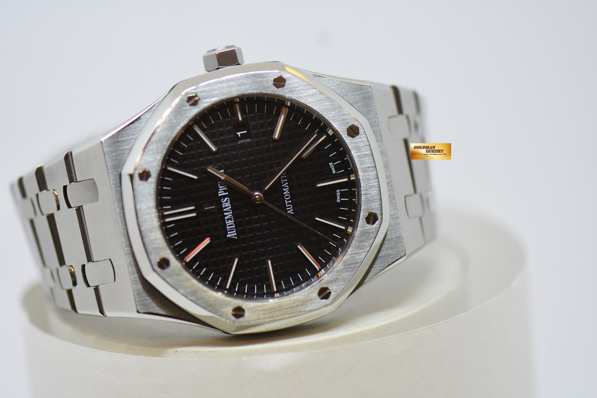 [SOLD] AUDEMARS PIGUET ROYAL OAK 41mm STEEL BRACELET BLACK DIAL 15400ST (MINT)