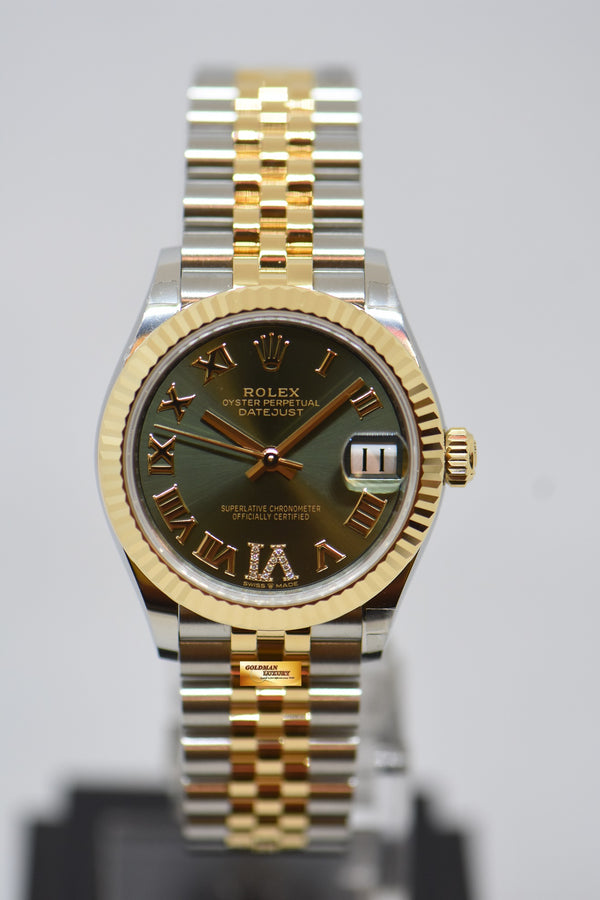 [SOLD] ROLEX OYSTER PERPETUAL DATEJUST 31mm GOLD / STEEL IN JUBILEE BRACELET OLIVE GREEN DIAL DIAMOND @ VI AUTOMATIC 278273 (NEW-UNWORN)