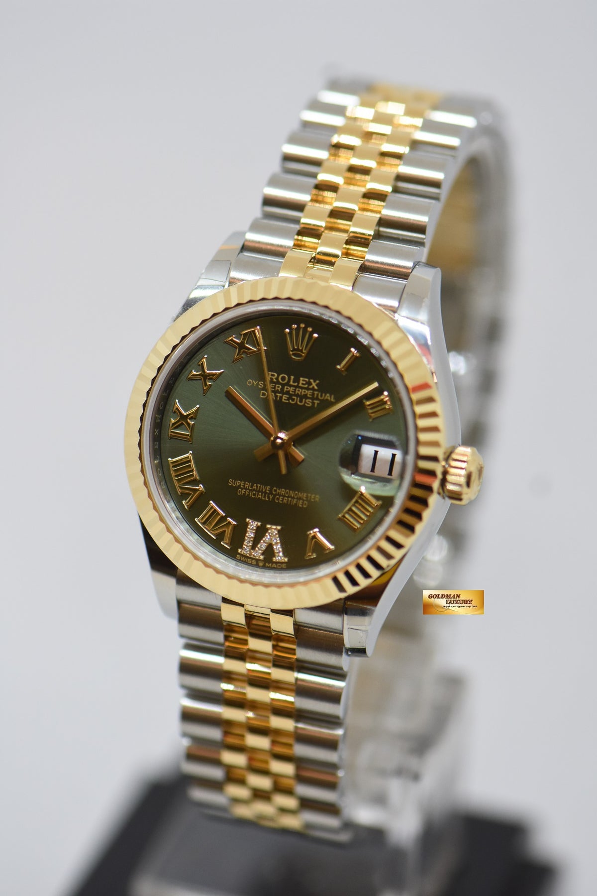 [SOLD] ROLEX OYSTER PERPETUAL DATEJUST 31mm GOLD / STEEL IN JUBILEE BRACELET OLIVE GREEN DIAL DIAMOND @ VI AUTOMATIC 278273 (NEW-UNWORN)