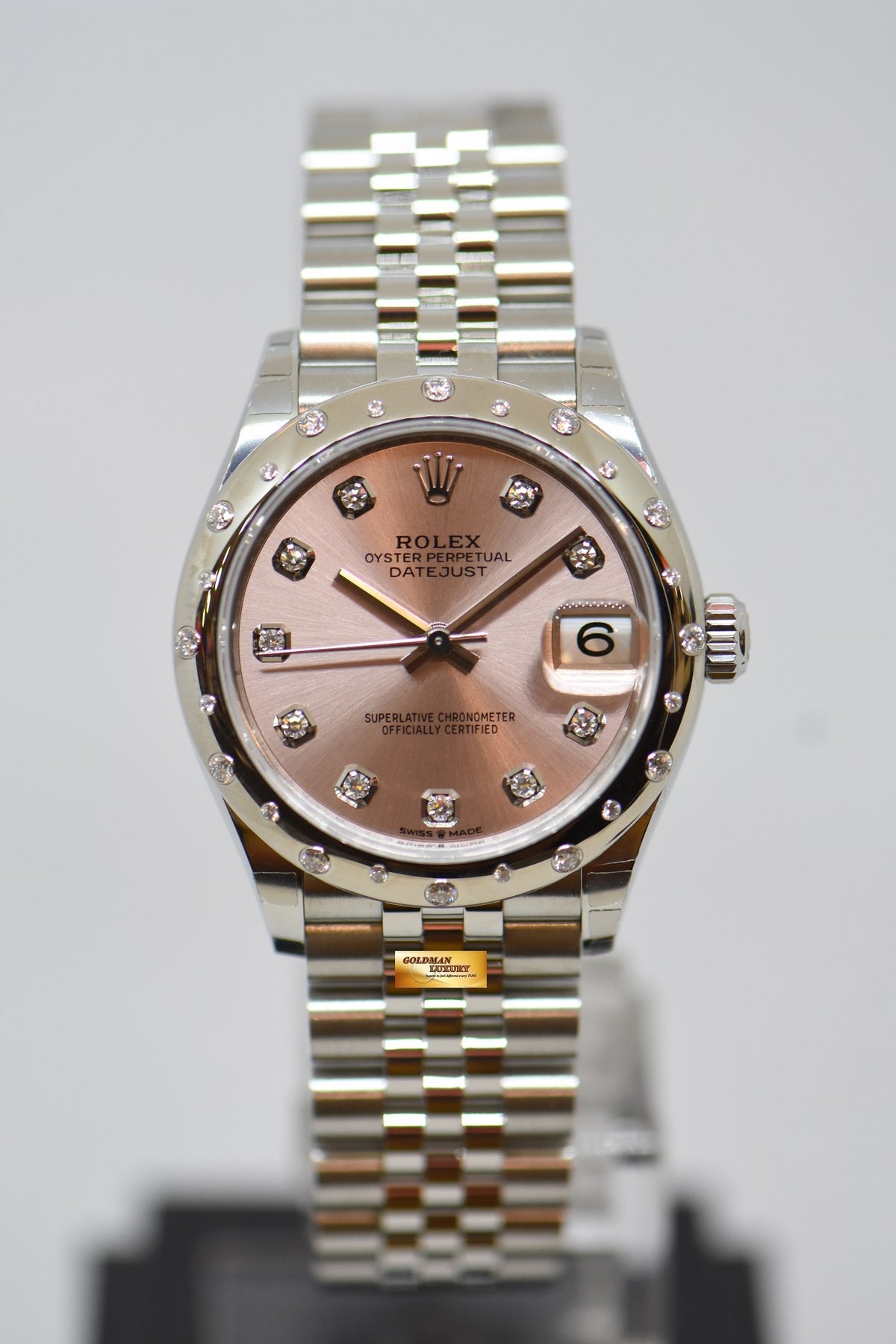 [SOLD] ROLEX OYSTER PERPETUAL DATEJUST 31mm STEEL IN JUBILEE BRACELET PINK DIAMOND DIAL & BEZEL 278344RBR (NEW-UNWORN)