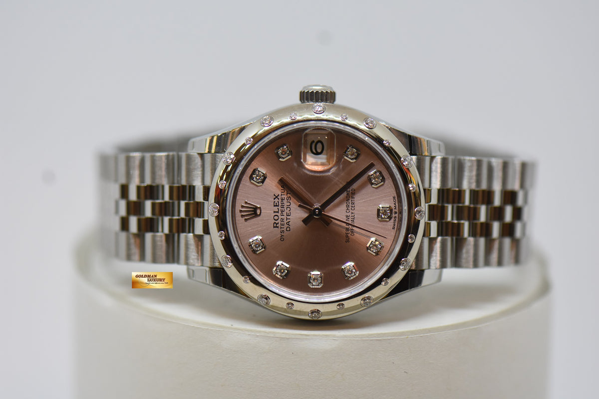 [SOLD] ROLEX OYSTER PERPETUAL DATEJUST 31mm STEEL IN JUBILEE BRACELET PINK DIAMOND DIAL & BEZEL 278344RBR (NEW-UNWORN)