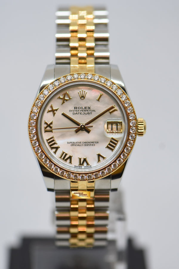 [SOLD] ROLEX OYSTER PERPETUAL DATEJUST 31mm GOLD / STEEL IN JUBILEE BRACELET MOP DIAL ORIGINAL DIAMOND BEZEL 178383 (MINT)
