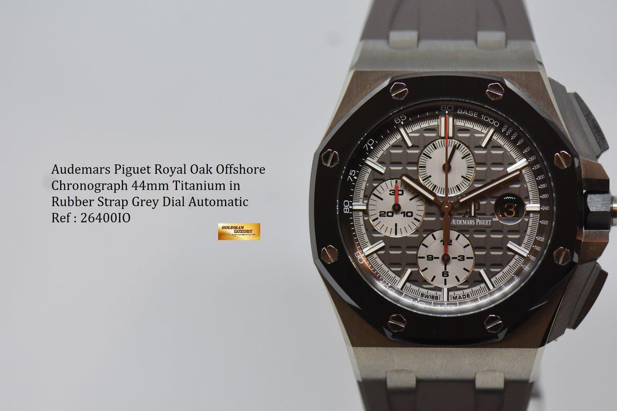 [SOLD] AUDEMARS PIGUET ROYAL OAK OFFSHORE 44mm CHRONOGRAPH TITANIUM CERAMIC BEZEL AUTOMATIC 26400IO (LNIB)
