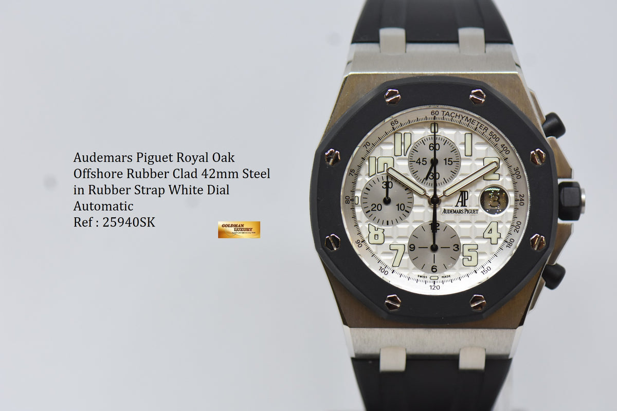 [SOLD] AUDEMARS PIGUET ROYAL OAK OFFSHORE 42mm CHRONOGRAPH RUBBER CLAD STEEL AUTOMATIC 25940SK (MINT)