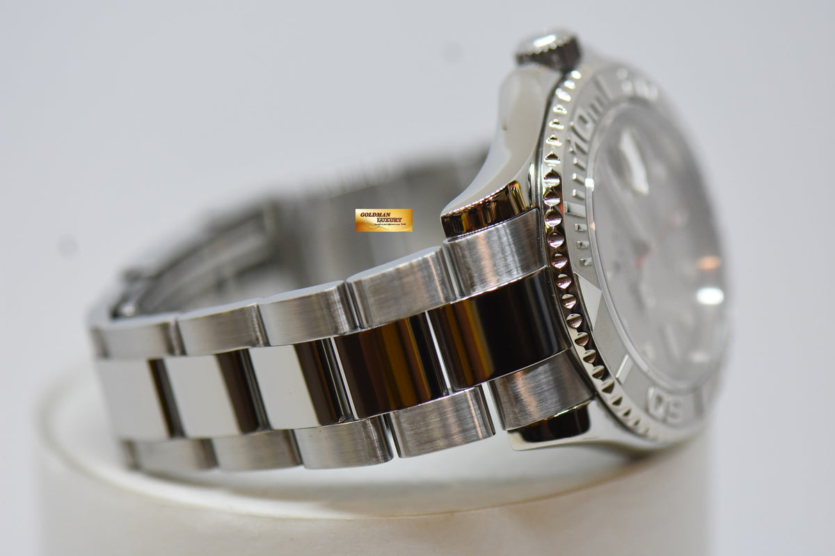 [SOLD] ROLEX OYSTER PERPETUAL YACHT-MASTER 40mm STEEL IN BRACELET PLATINUM DIAL & BEZEL 16622 (MINT) (REHAUT ENGRAVINGS)
