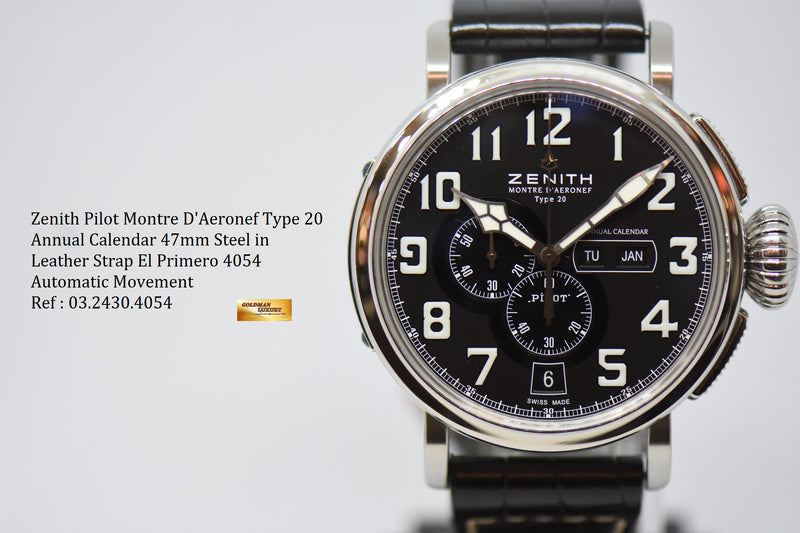 Zenith pilot type hotsell 20 annual calendar