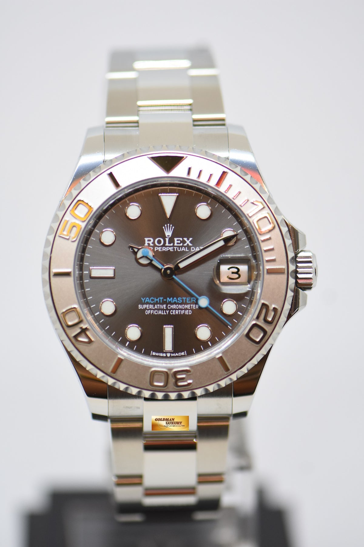 [SOLD] ROLEX OYSTER PERPETUAL YACHT-MASTER 37mm ROLESIUM STEEL IN BRACELET STALE GREY DIAL 268622 (NEW-UNWORN)