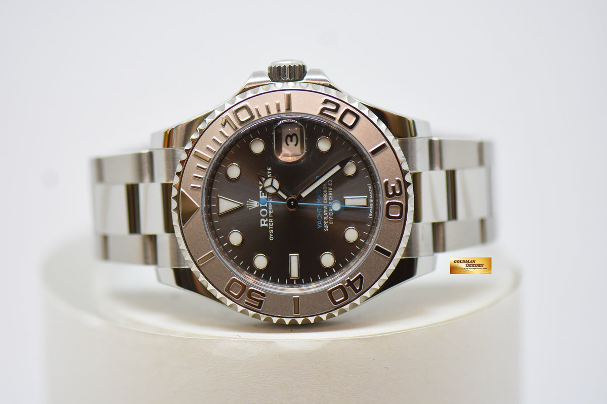 [SOLD] ROLEX OYSTER PERPETUAL YACHT-MASTER 37mm ROLESIUM STEEL IN BRACELET STALE GREY DIAL 268622 (NEW-UNWORN)