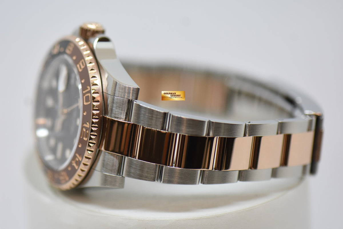 [SOLD] ROLEX OYSTER PERPETUAL GMT-MASTER II “ROOT-BEER” CERAMIC BROWN BEZEL EVEROSE GOLD / STEEL BRACELET 126711CHNR (LNIB)