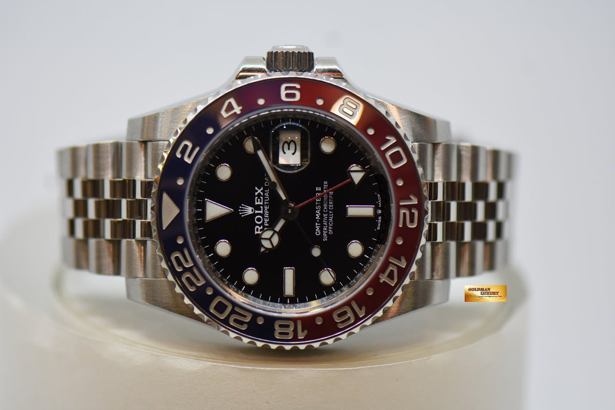 [SOLD] ROLEX OYSTER PERPETUAL GMT-MASTER II “PEPSI” RED BLUE CERAMIC BEZEL STEEL JUBILEE BRACELET 126710BLRO (UNPOLISHED)