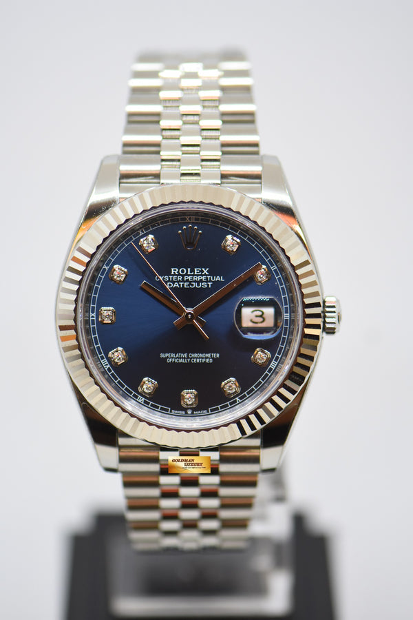 [SOLD] ROLEX OYSTER PERPETUAL DATEJUST 41mm STEEL IN JUBILEE BRACELET BLUE DIAMOND DIAL 126334 (LNIB)