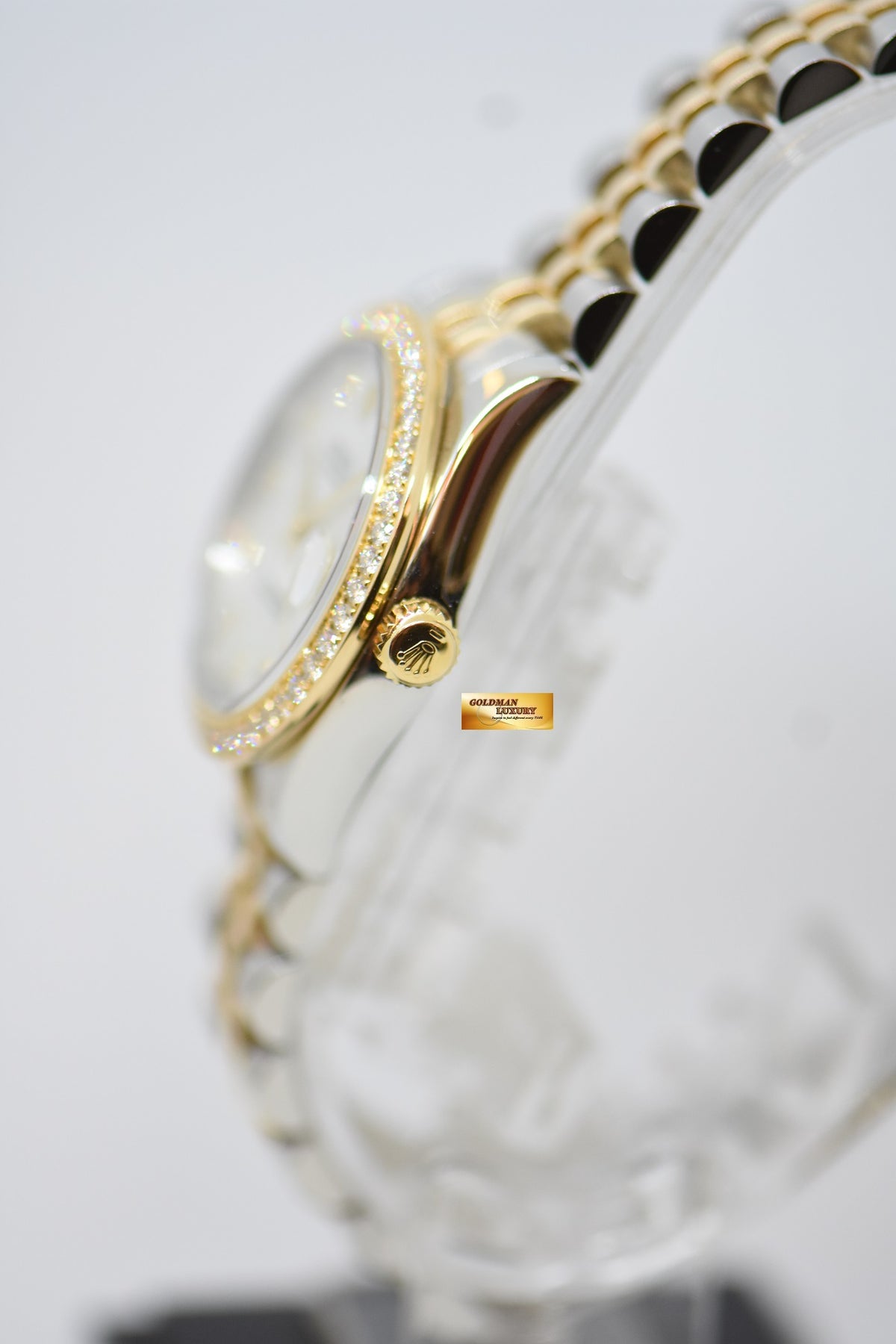 [SOLD] ROLEX OYSTER PERPETUAL DATEJUST 31mm GOLD / STEEL IN JUBILEE BRACELET MOP DIAMOND DIAL ORIGINAL DIAMOND BEZEL 178383 (MINT)