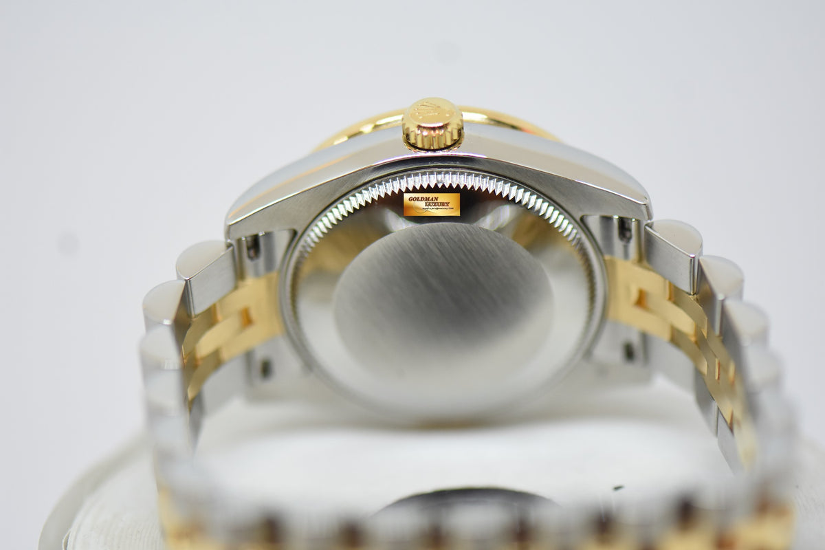 [SOLD] ROLEX OYSTER PERPETUAL DATEJUST 31mm GOLD / STEEL IN JUBILEE BRACELET MOP DIAMOND DIAL ORIGINAL DIAMOND BEZEL 178383 (MINT)