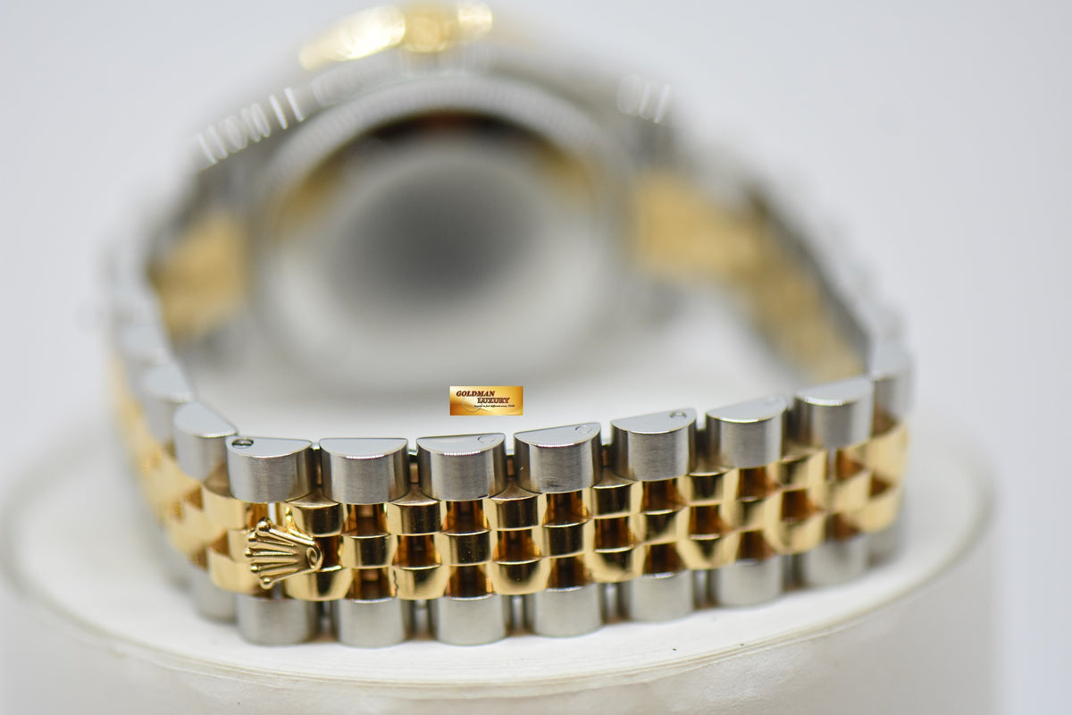 [SOLD] ROLEX OYSTER PERPETUAL DATEJUST 31mm GOLD / STEEL IN JUBILEE BRACELET MOP DIAMOND DIAL ORIGINAL DIAMOND BEZEL 178383 (MINT)