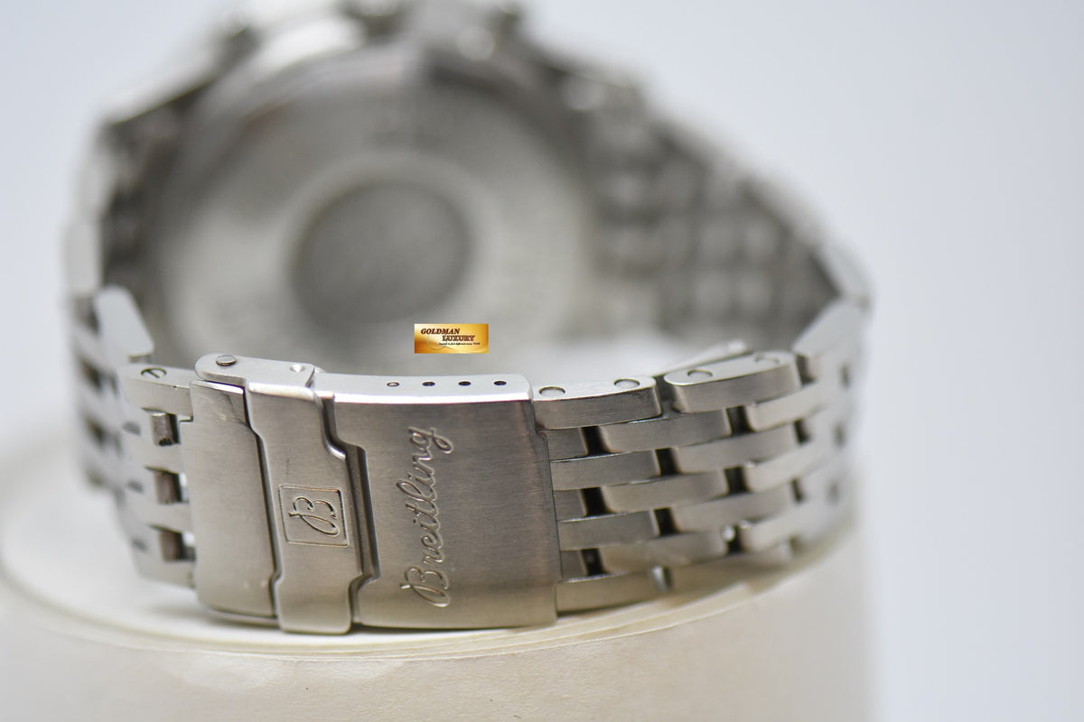 [SOLD] BREITLING NAVITIMER 50TH ANNIVERSARY CHRONOGRAPH 41mm STEEL IN BRACELET AUTOMATIC SILVER DIAL A41322 (MINT)