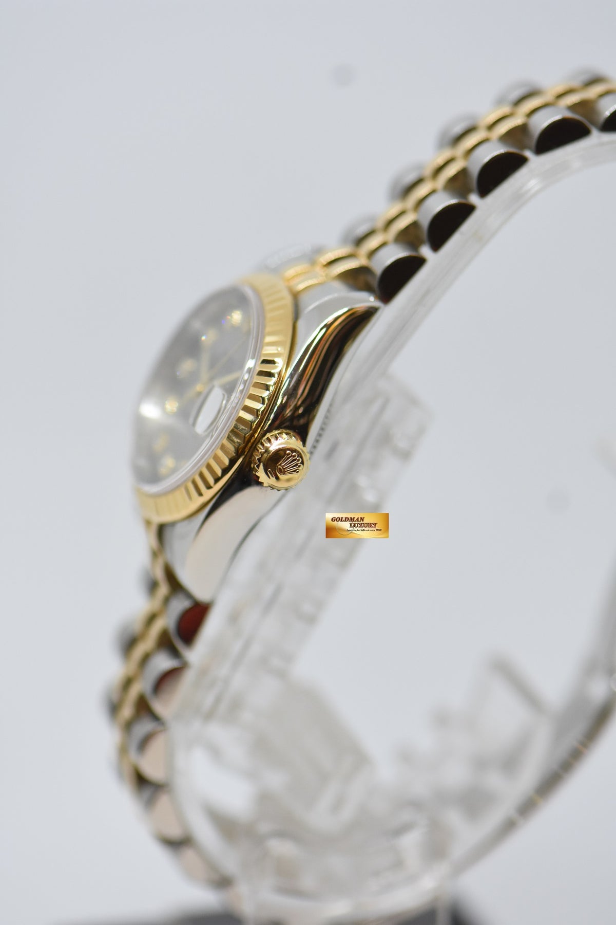[SOLD] ROLEX OYSTER DATEJUST 26mm GOLD / STEEL IN JUBILEE BRACELET SILVER DIAMOND DIAL 179173 (MINT)