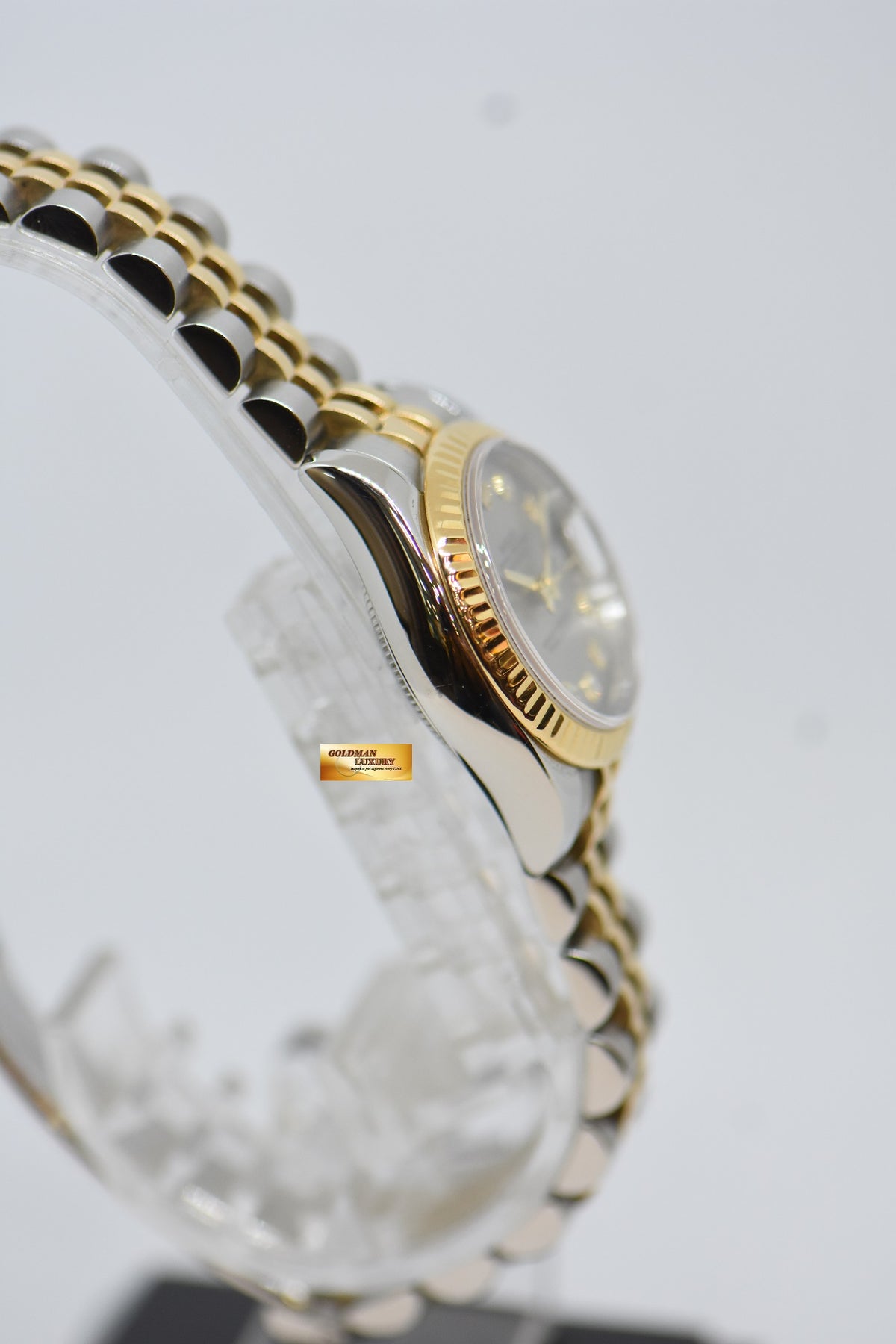 [SOLD] ROLEX OYSTER DATEJUST 26mm GOLD / STEEL IN JUBILEE BRACELET SILVER DIAMOND DIAL 179173 (MINT)
