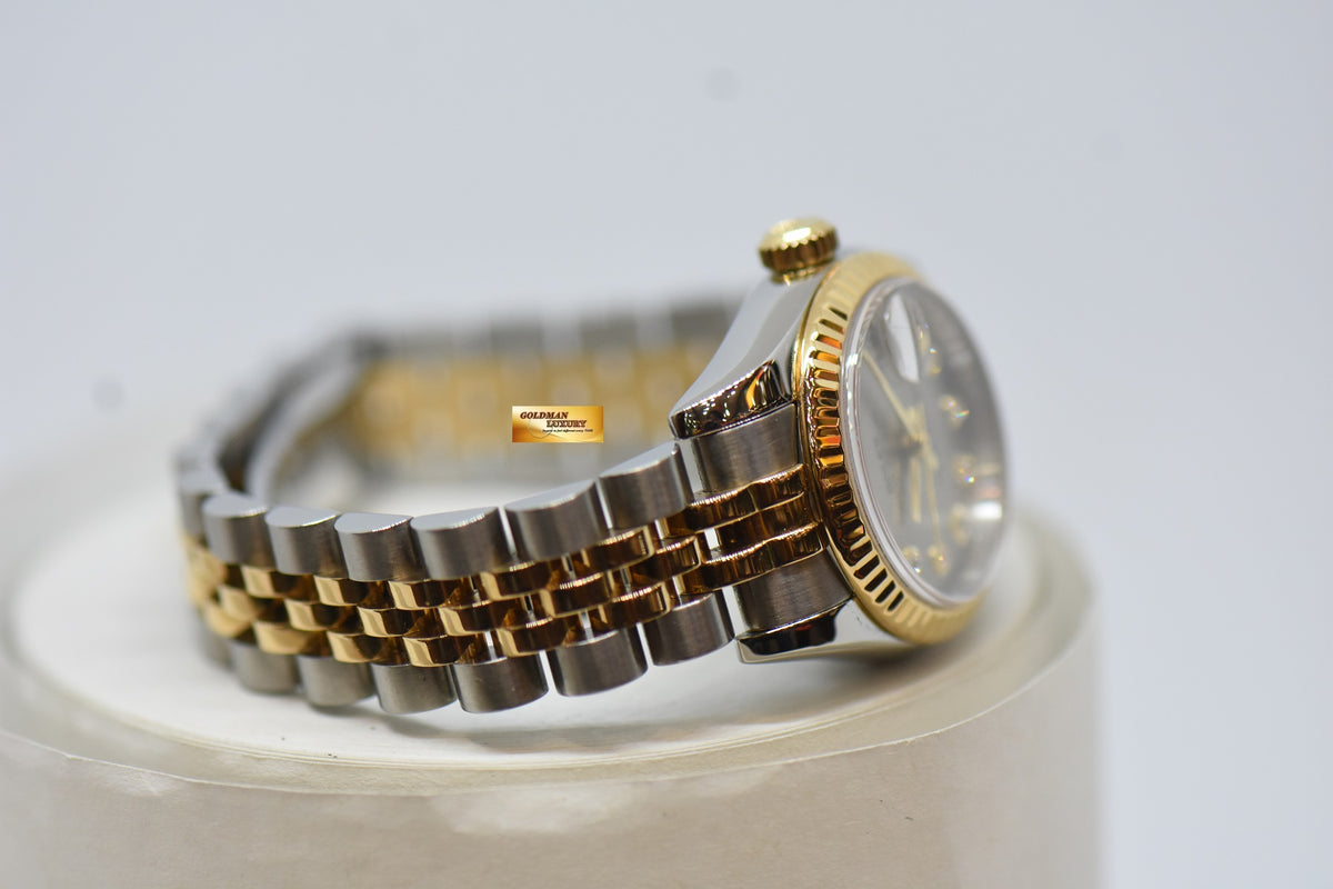 [SOLD] ROLEX OYSTER DATEJUST 26mm GOLD / STEEL IN JUBILEE BRACELET SILVER DIAMOND DIAL 179173 (MINT)