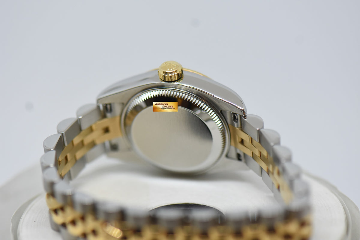 [SOLD] ROLEX OYSTER DATEJUST 26mm GOLD / STEEL IN JUBILEE BRACELET SILVER DIAMOND DIAL 179173 (MINT)
