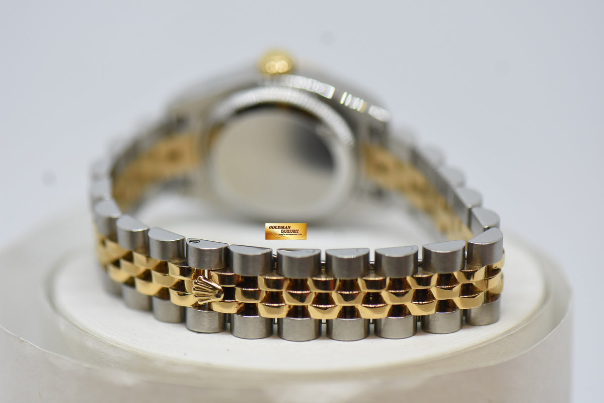 [SOLD] ROLEX OYSTER DATEJUST 26mm GOLD / STEEL IN JUBILEE BRACELET SILVER DIAMOND DIAL 179173 (MINT)