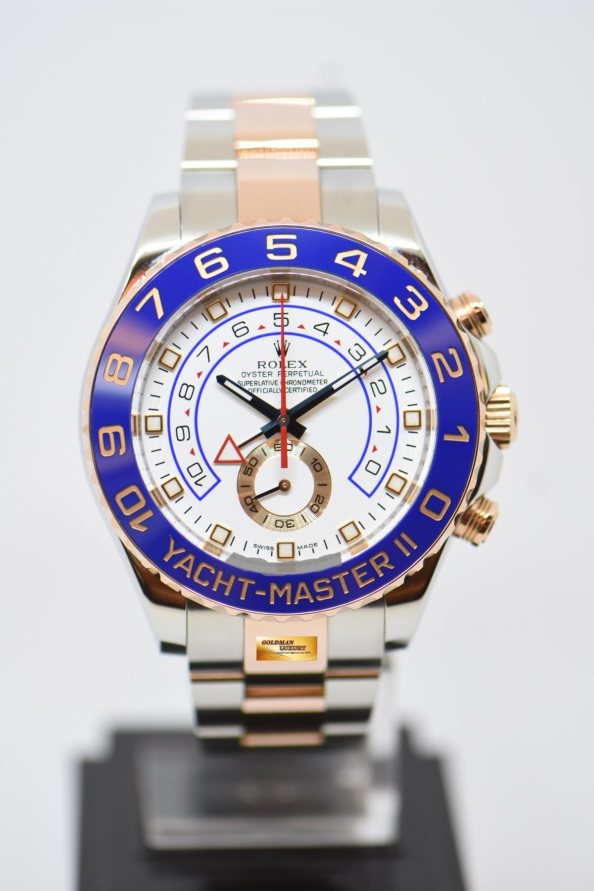 [SOLD] ROLEX OYSTER PERPETUAL YACHT-MASTER II 44mm REGATTA CHRONOGRAPH HALF-EVEROSE GOLD IN BRACELET 116681 (MINT)