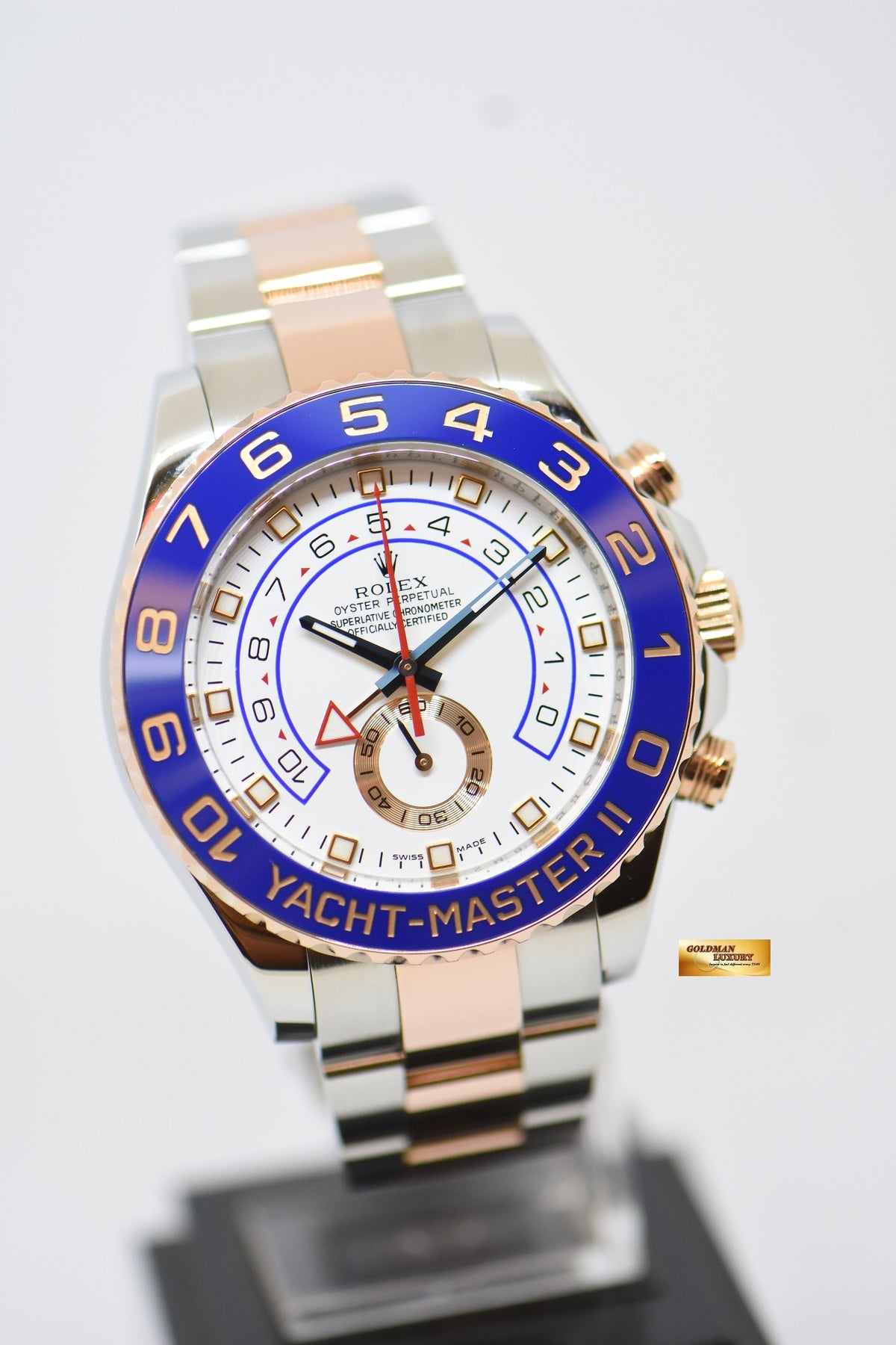 [SOLD] ROLEX OYSTER PERPETUAL YACHT-MASTER II 44mm REGATTA CHRONOGRAPH HALF-EVEROSE GOLD IN BRACELET 116681 (MINT)