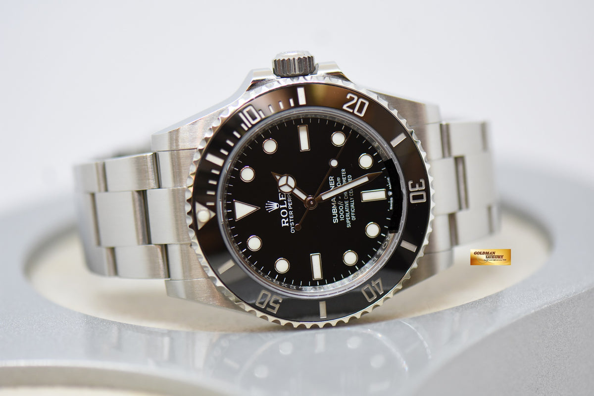 [SOLD] ROLEX OYSTER PERPETUAL SUBMARINER NO DATE 41mm STEEL IN BRACELET CERAMIC BLACK BEZEL 124060 (LNIB)