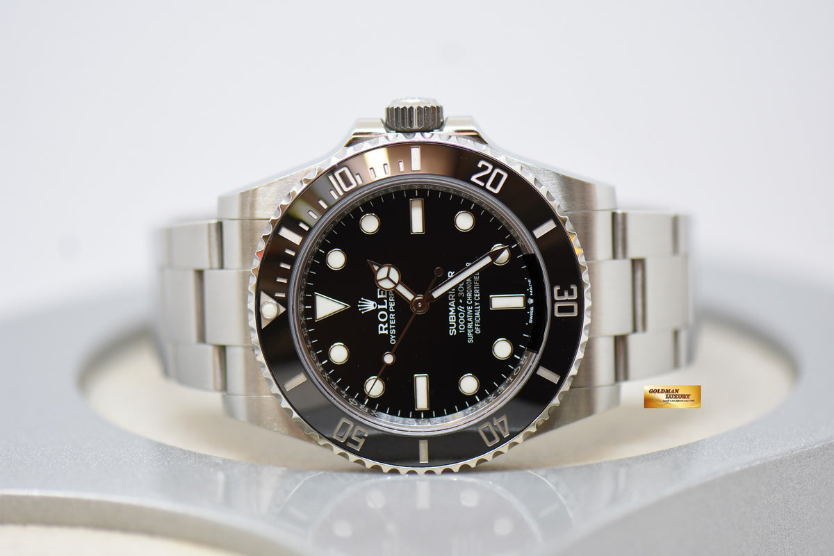 [SOLD] ROLEX OYSTER PERPETUAL SUBMARINER NO DATE 41mm STEEL IN BRACELET CERAMIC BLACK BEZEL 124060 (LNIB)